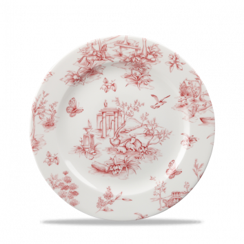 Toile Cranberry Profile Plate 8" Box 6