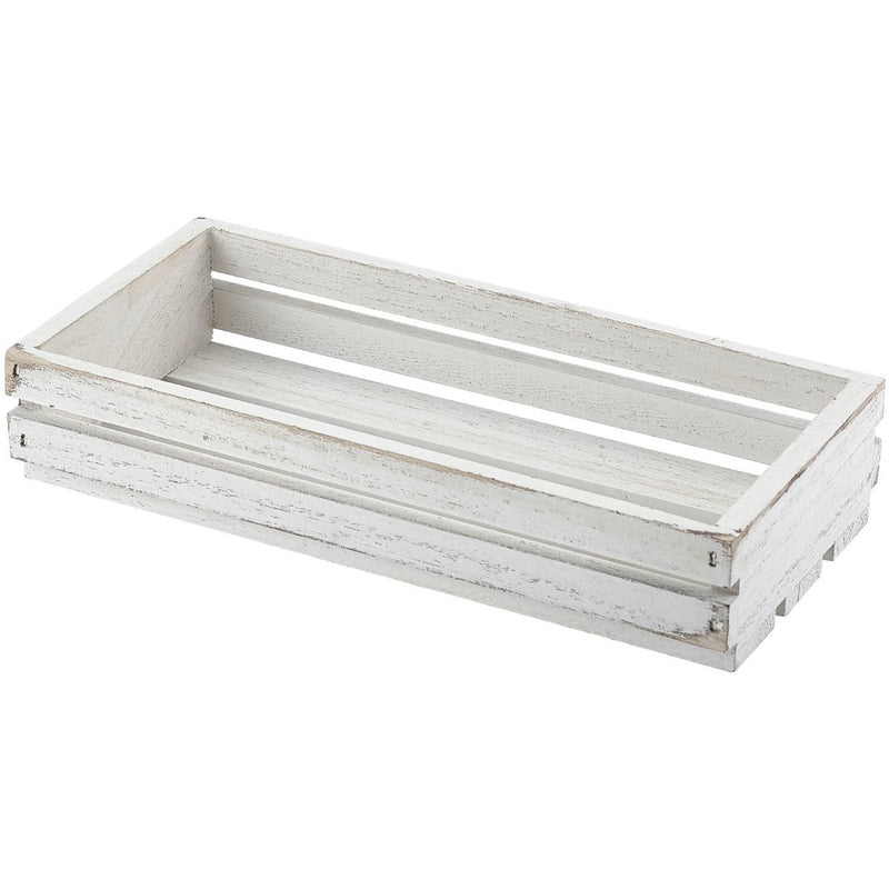 Wooden Crate White Wash Finish 25 x 12 x 5cm