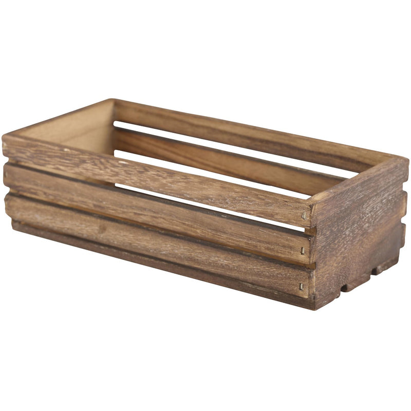 Wooden Crate Dark Rustic Finish 25 x 12 x 7.5cm