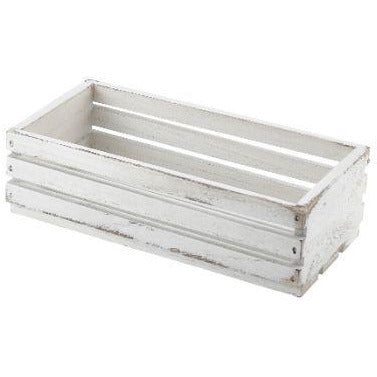 Wooden Crate White Wash Finish 25 x 12 x 7.5cm