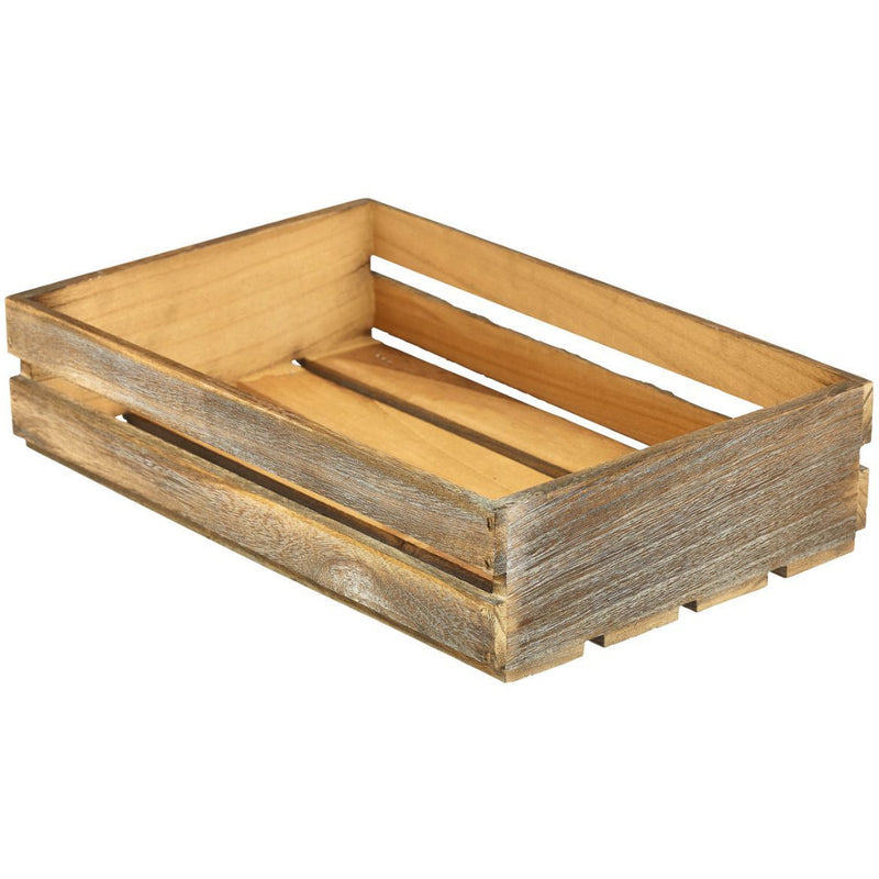 Wooden Crate Dark Rustic Finish 35 x 23 x 8cm