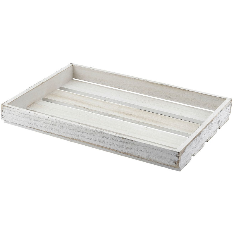 Wooden Crate White Wash Finish 35 x 23 x 4cm