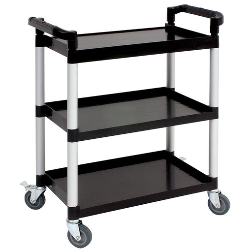 Small 3 Tier PP Trolley Black Shelves