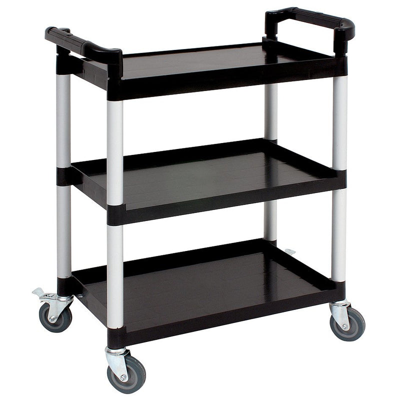 Large 3 Tier PP Trolley Black Shelves