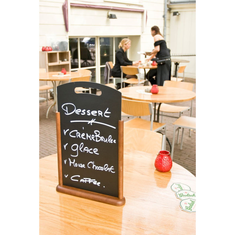 Large Table Chalk Board Dark Wood 21X45cm