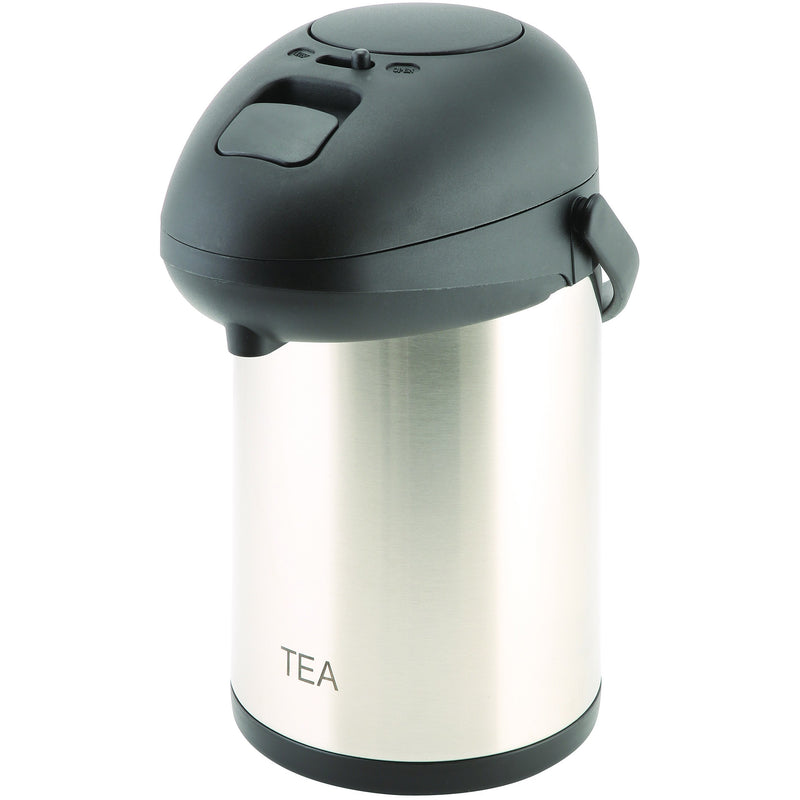 Tea Inscribed St/St Vacuum Pump Pot 2.5L