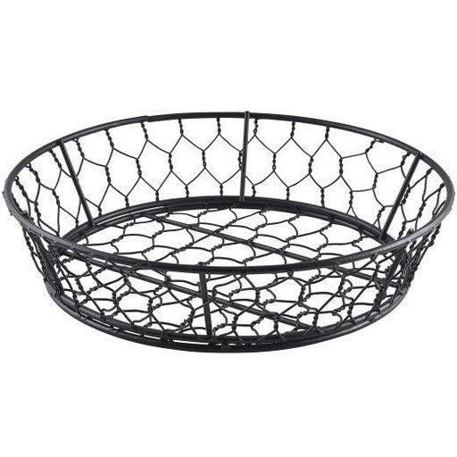 Round Black Wire Basket 24 x 6cm