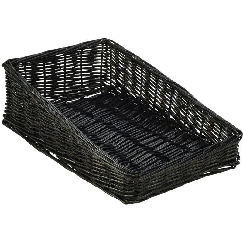 Wicker Display Basket Black 40X25X12cm