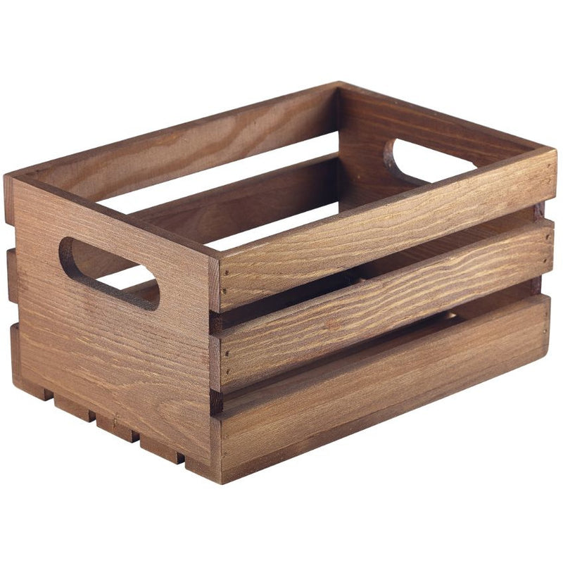 Wooden Crate Dark Rustic Finish 21.5x15x10.8cm