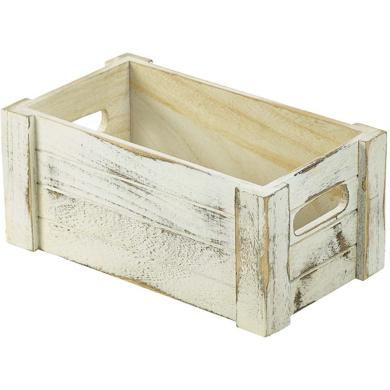 Wooden Crate White Wash Finish 27 x 16 x 12cm