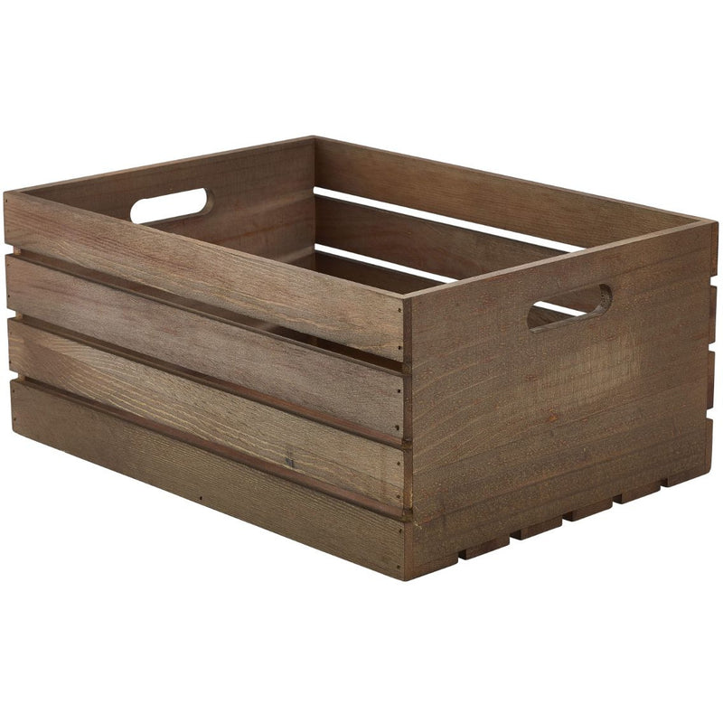 Wooden Crate Dark Rustic Finish 41 x 30 x 18cm