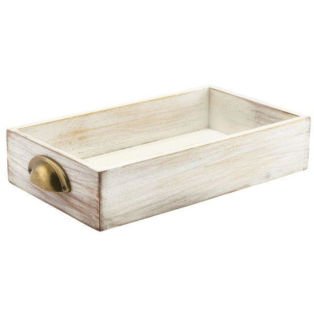 White Wash Acacia Wood Display Drawers GN 1/3