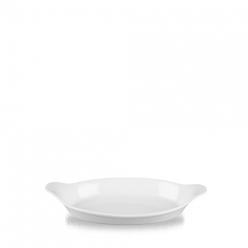 White Cookware  Intermed Oval Eared Dish 9"X5" Box 6