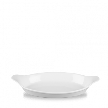 White Cookware  Large Oval Eared Dish 13.75" Box 6