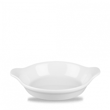 White Cookware  Large Round Eared Dish 7.125" Box 6
