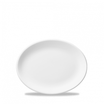 White  Oval Plate 9" Box 12