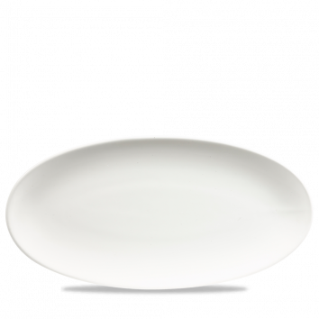 White Oval Chefs Plate 13 3/4X6 3/4" Box 6