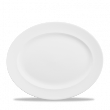 White Classic Oval Plate 14.375" Box 6