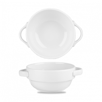 White  Handled Stacking Bowl 12.6Oz Box 6