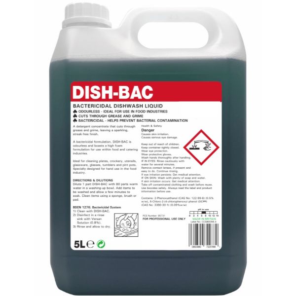 Dish-Bac Bactericidal Washing Up Liquid 5L