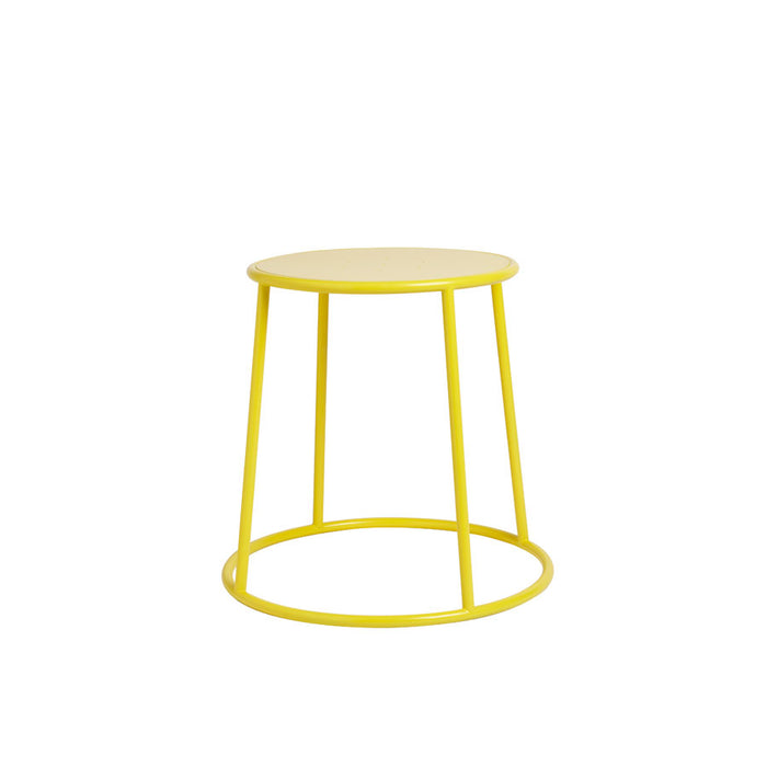 Industrial style bar stool Available in black, red and yellow. Or, clear lacquered for powder coating in a colour of your client's choice