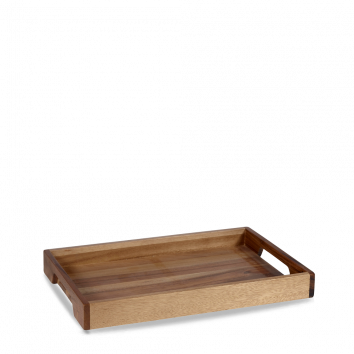 Wood  Solid Base Handled Tray 10 1/5"X15 3/5" Box 4