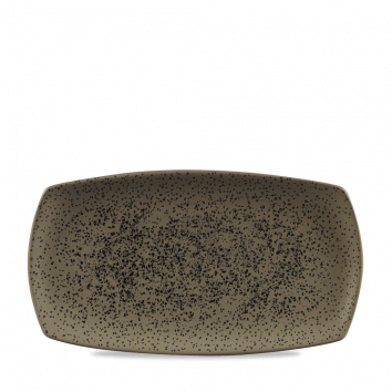 Menu Shades Caldera Flint Grey Flat Rectangle Plate 14X7.5" Box 6