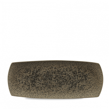 Menu Shades Caldera Flint Grey Flat Rectangle Plate 14X5.75" Box 6