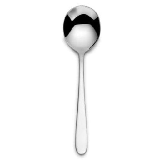 The Elia Zephyr Soup Spoon is carefully crafted in highly polished 18/10 Stainless Steel, to a smooth mirror finish.