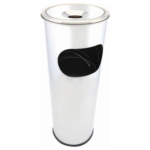 St/St Floor Standing Ashtray/Bin