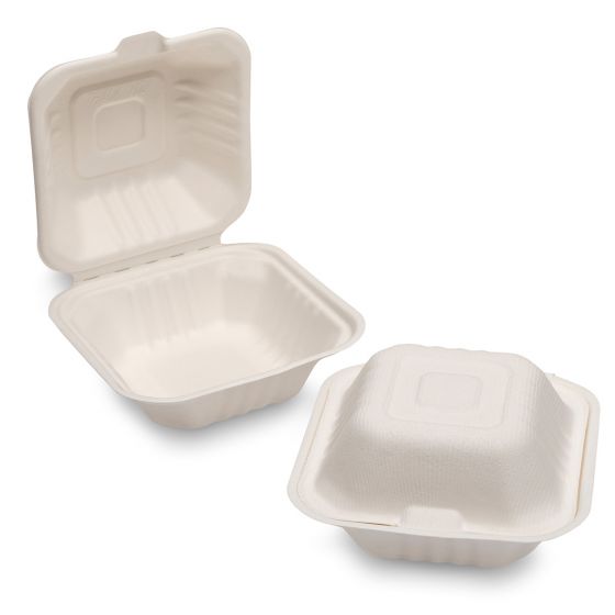 Bagasse 6'' Burger Box (Pack 500)