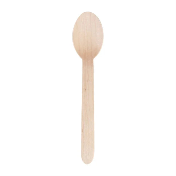 Wooden Disposable Dessert Spoon (Pack 100)