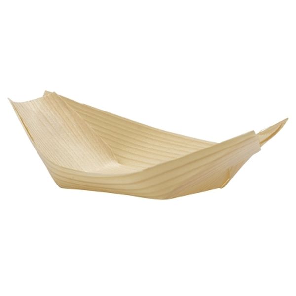 Disposable Serving Boat Trays Wooden 11.5 x 7cm (100pcs)