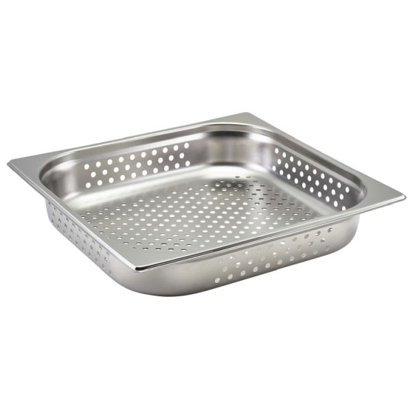 Perforated Pan Stainless Steel 65mm Deep Gastronorm 2/3