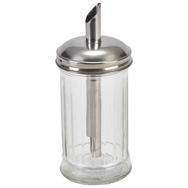 Sugar Pourer Stainless Steel Glass Clear 7.5 x 17cm