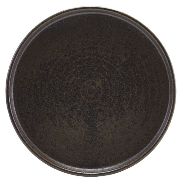 Terra Porcelain Black Low Presentation Plate (18cm)
