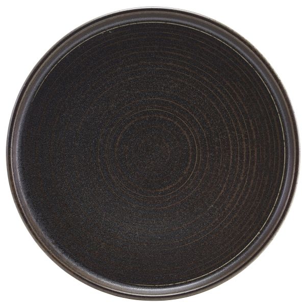 Terra Porcelain Black Low Presentation Plate (25cm)