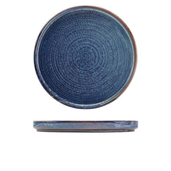 Terra Porcelain Aqua Blue Low Presentation Plate (18cm)