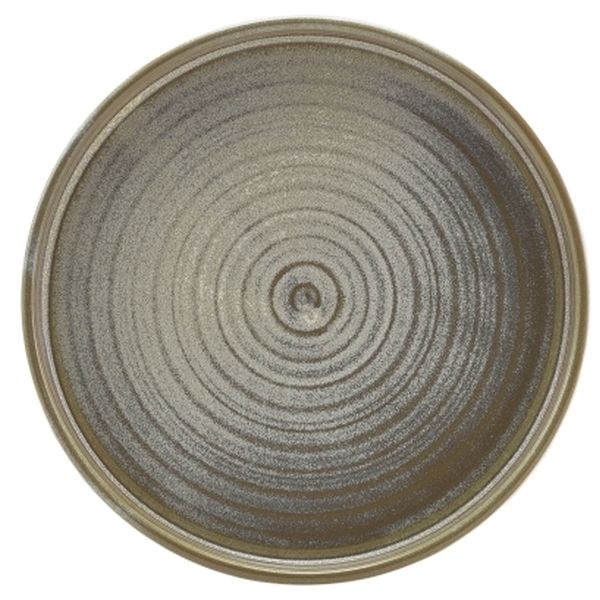 Terra Porcelain Matt Grey Low Presentation Plate (18cm)