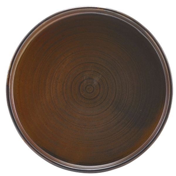 Terra Porcelain Rustic Copper Low Presentation Plate (18cm)