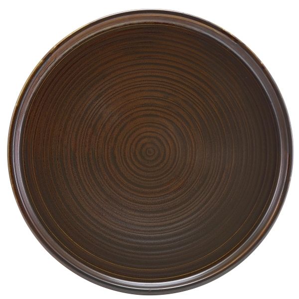 Terra Porcelain Rustic Copper Low Presentation Plate (25cm)