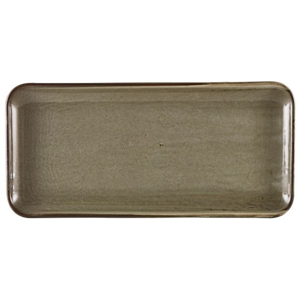 Terra Porcelain Grey Narrow Rectangular Platter (36 x 16.5cm)