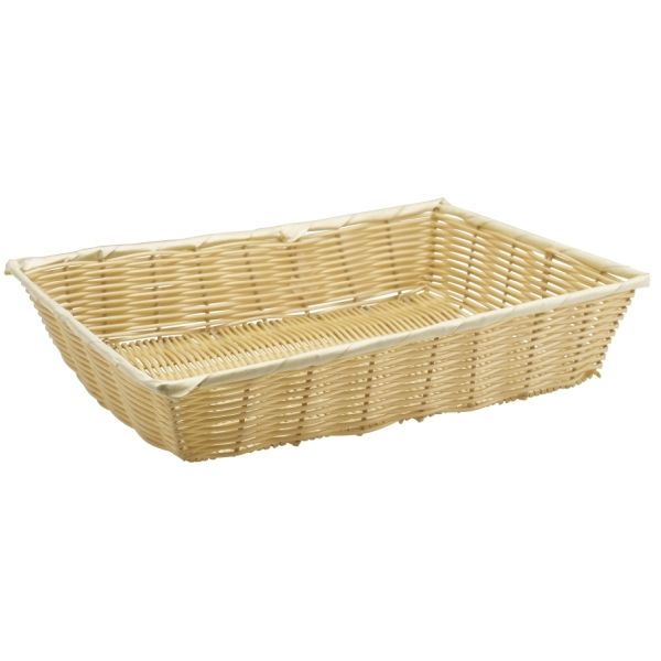Serving Basket Rectangular Polywicker 16" x 11" x 3" (Pack 6)