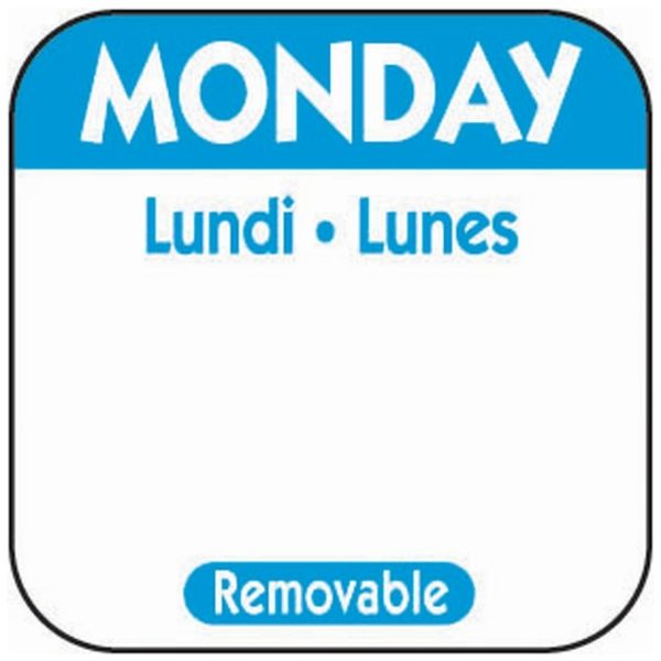 Monday Removable Day Labels 25mm (Pack of 1000)