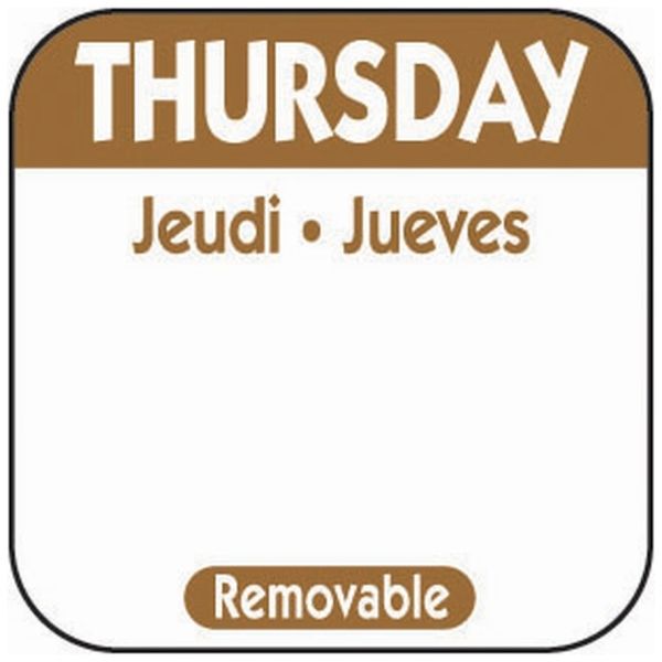 Thursday Removable Day Labels 25mm (Pack of 1000)